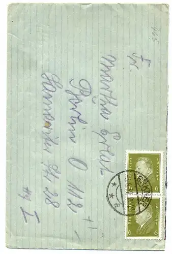2 x 465, 6 Pf. Reichspräsidenten 1932, übereinander auf Brief mit zentr. Versandstellenstempel
