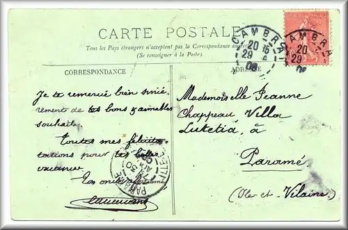 CAMBRAI 48 Le Jardin Public, 1908