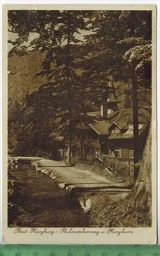 Bad Harzburg, Philosophenweg u. Harzheim,  Verlag: Ernst Stopp, Hannover, POSTKARTE, Erhaltung: I-II,