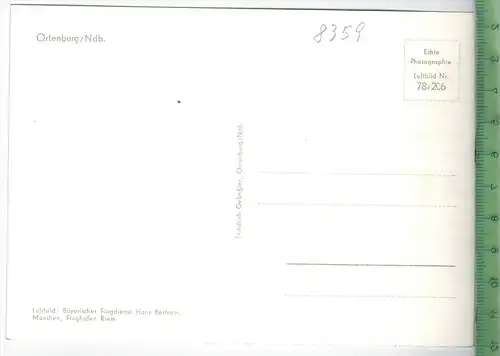 Ortenburg/Ndb. Luftbild Nr. 78/206 um 1960/1970, Verlag: Friedrich Gebeßler, Ortenburg, POSTKARTE, Erhaltung: I-II,