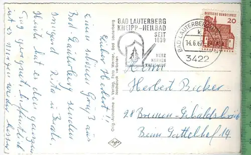 Bad Lauterberg,Kneipp-Heilbad  um 1960/1970 Verlag: Werner, Bad Lauterberg,  POSTKARTE,  mit Frankatur, mit Stempel, BAD