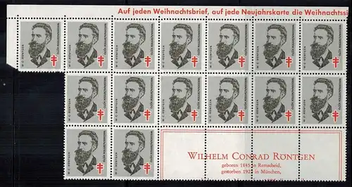 15 x Weihnachtsvignetten im Bogenstück Zustand: I-II