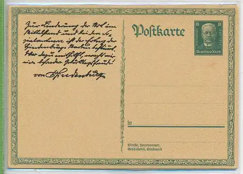 Sonderpostkarte, 1927 MiNr. P 207 Zustand: I-II