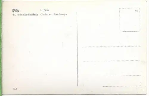 Pilsen, St. Bartolomäuskirche mit Markt um 1910/1920 Verlag:  ,  Postkarte  unbenutzte Karte  Erhaltung: I-II Karte wird
