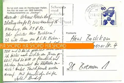 Es tut sich was im Hamburger Hafen um 1905,  Verlag: aus der Sammlung Lachmund, Hamburg. POSTKARTE , mit Frankatur