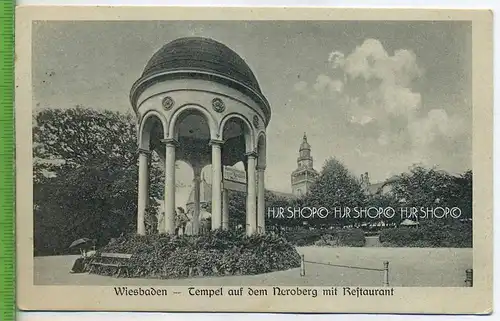 „Wiesbaden, Tempel auf dem Neroberg mit Restaurant   um 1930 /1940 , Postkarte