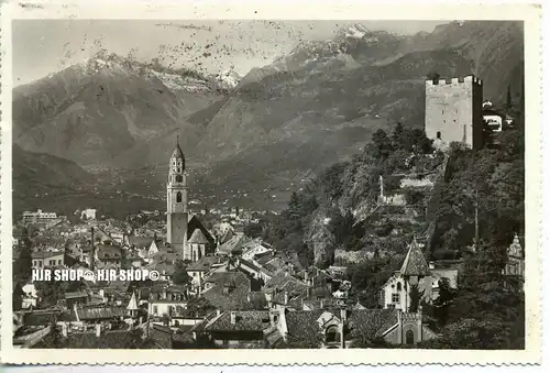 „Merano“ um 1950/1960  ANSICHTSKARTE,  mit Frankatur, mit Stempel,