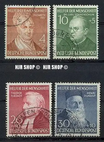 1952,Wohlfahrt (III), MiNr156-159,  gest. Satz 4 W