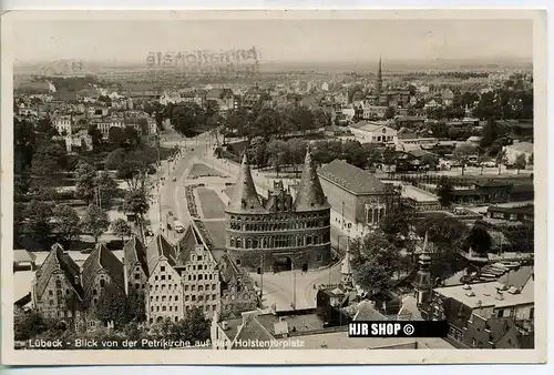 Postkarte:  Lübeck-Holstentorplatz