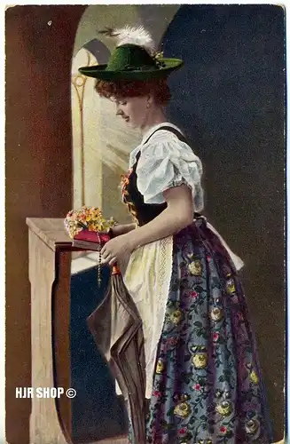 Postkarte, Junge Frau, AL Serie A 192/3