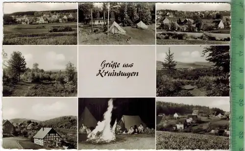 Grüße aus Krainhagen 1964, Verlag: Helmut Weiss, Bückeburg, POSTKARTE mit Frankatur, mit  Stempel, RÖHRKASTEN