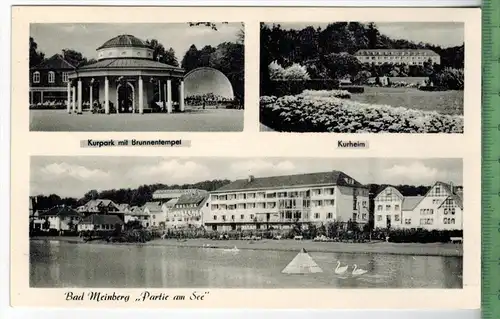 Bad Meinberg, Partie am See 1968, Verlag: Bremer Zigarrenhaus, Bad Meinberg, POSTKARTE mit Frankatur, mit Stempel,