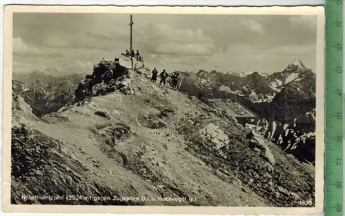 Nebelhorngipfel 1950, Verlag: E. Atzler,Tiefenbach, Oberstdorf, POSTKARTE mit Frankatur,  mit Stempel 21.7.1950