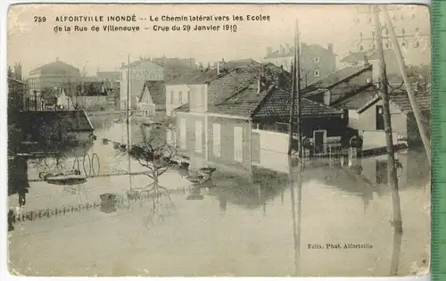 Alfortville Inonde, Crue du 29 Janvier 1910,   Verlag: ------,  Postkarte, Erhaltung: II-III, unbenutzt,
