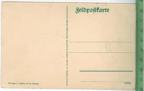 Dontrien, Ruine der gesprengten Kirche 1910/1920, Verlag: A. Lange, Leipzig, FELD Postkarte, Erhaltung: I-II, unbenutzt