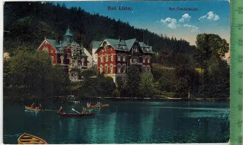 Bad Elster, Am Gondelteich 1924 Verlag: Brück & Sohn, Meissen, Postkarte mit Frankatur  und Stempel, BAD ELSTER 13.6.24