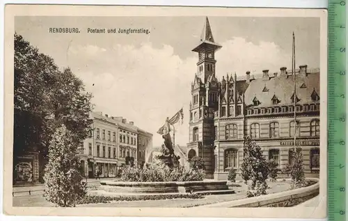 Rendsburg Postamt und Jungfernstieg, Verlag: PKV, Rendsburg, FELD- Postkarte ohne Frankatur