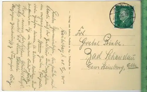 Lauterbach-Rügen, Friedrich-Wilhelmbad Verlag: van Aaken, Putbus, Postkarte mit Frankatur,  mit Stempel, PUTBUS 26.6.30