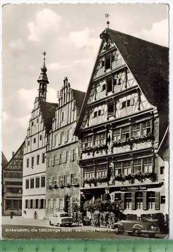 Dinkelsbühl, Deutsches Haus mit Autos um 1960/1970, Verlag: Hermann & Co., Stuttgart, POSTKARTE, Erhaltung: I-II,