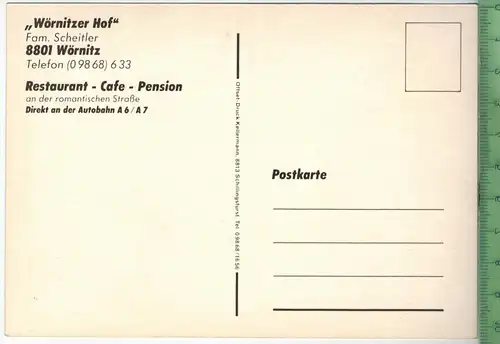 Wörnitzer Hof um 1960/1970,  Verlag: Kellermann, Schillingsfürst,  POSTKARTE, Erhaltung: I-II