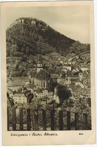 Königstein-Sächs. Schweiz um 1940/1950 Verlag: Likitra, Dresden ,  POSTKARTE,  mit Frankatur, ohne Stempel,    Erhaltung