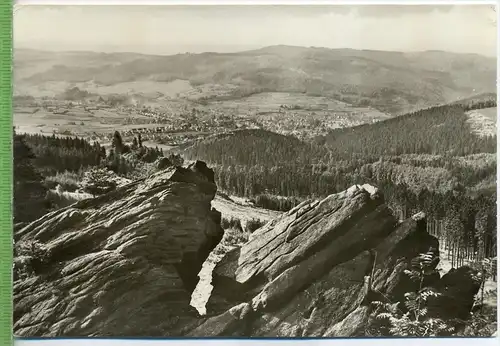 Zella-Mehlis, Blick von den Kaltenbrunner Steinen um 1970/1980, Verlag:, Konsum fotocolor, Magdeburg, POSTKARTE