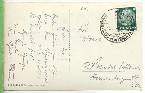 Gernsbach im Murgtal um 1920/1930,  Verlag:  Gebr. Metz , Postkarte mit Frankatur, mit Stempel ,GERNSBACH,