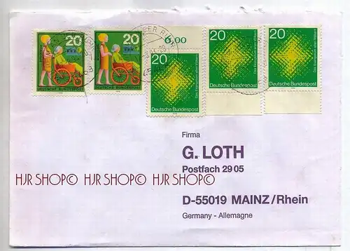 1994, Deutschland Brief mit MiNr. 647 mit Unterr. Gest. MeF, 647 mit oberr. MiF, 631 MiF . Zustand: I-II