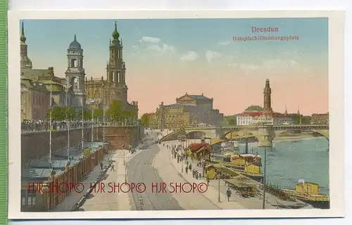 Dresden, Dampfschifflandungsplatz 1920/1930, Verlag:  Gebr. Schelzel, Postkarte unbenutzte Karte ,  Erhaltung: I-II