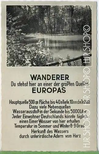 Rhumspringe - Südharz   Verlag: --- ,  POSTKARTE ,  unbenutzte Karte