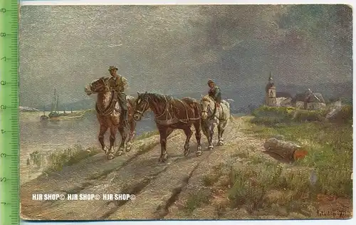 „Arbeitspferde“ um 1930/1940 Ansichtskarte, ungebrauchte Karte