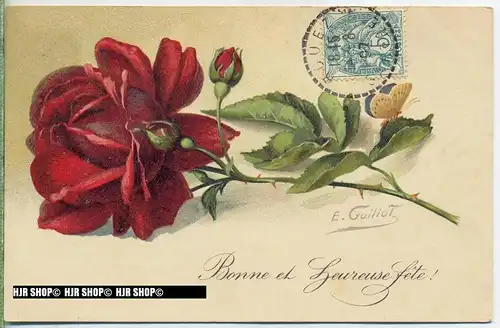 „Rose“  um 1900/1910  ANSICHTSKARTE,  mit Frankatur, mit Stempel