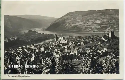 um 1920/1930 Ansichtskarte,  „Bingen & Bingerbrück“  ungebrauchte Karte
