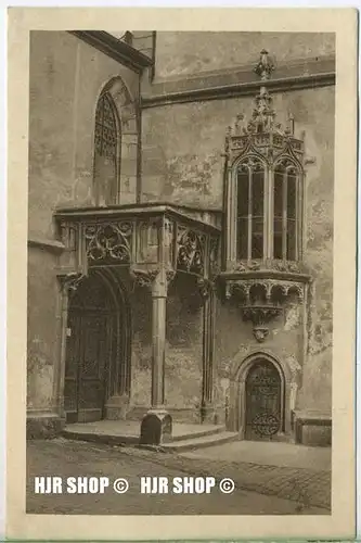 um 1920/1930 Ansichtskarte  „Haupteingang der evang. Kirche“ , ungebrauchte Karte