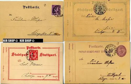 Stadt- und Privatpost Stuttgart 1893-1917 Deutsches Reich