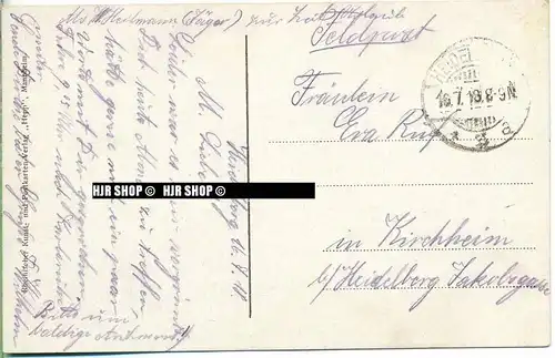 um 1910/1920 Ansichtskarte, FELDPOST „ Heidelberg a. Neckar“ mit Stempel