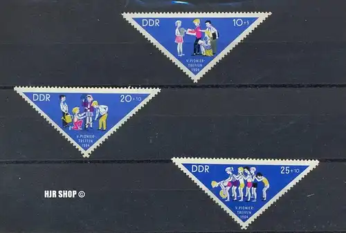 1964, 29. Juli. Pioniertreffen. 1045,1046,1047**, Satz 3 W., Zustand: sehr gut,