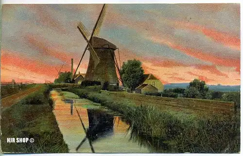 Postkarte:  Watermolen bij Overschie gelaufen, Amberg-Regensburg 12.01.1904