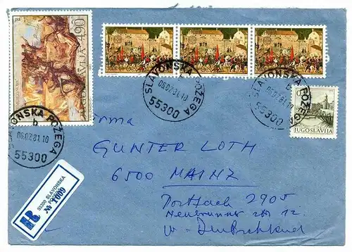 R- Brief, 06.07.1981, Slavonska Pozega – Mainz,