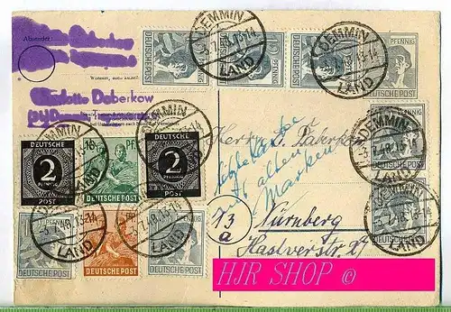 Ganzsache, 3.07.1948, letzter Tag vor Entwertung