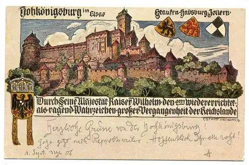 Hohkönigsburg im Elsass,  gelaufen 9.06.1906