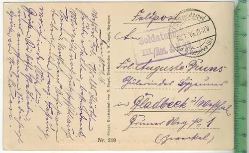 Verdun, St. Paul Tor,1916, Verlag: -----,  FELD Postkarte, ohne Frankatur, Stempel ,10.1.16, Maße: 14  x 9 cm,
