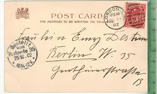 London, The Bank of England, Royal Exchange From The Mansion House 1902, Verlag: -------- Postkarte,