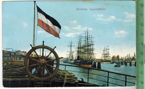 Hamburg, Segelschiffhafen, Verlag: -------,   Postkarte, unbenutzt, Maße:14 x 9 cm,  Erhaltung: I-II,
