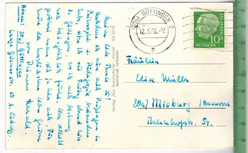 Göttingen, Gänselliesel-Brunnen 1956Verlag: ---------------,POSTKARTEFrankatur,  Stempel, GÖTTINGEN 12.5.1956 Erhaltung: