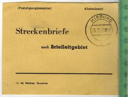 Streckenbriefe nach Begleitgebiet
