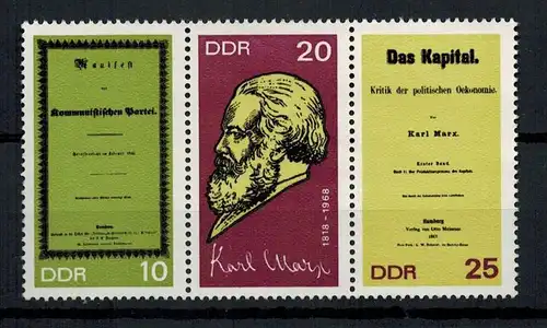 DDR 1968, , Minr. 1365A***-1367A** Dreierstreifen, Zustand: gut