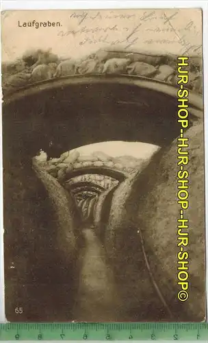 Laufgraben 1916 - Verlag: Julius Berger, Metz, FELD-   POSTKARTE- ohne Frankatur, mit  Stempel, 30.3.16  gelaufen