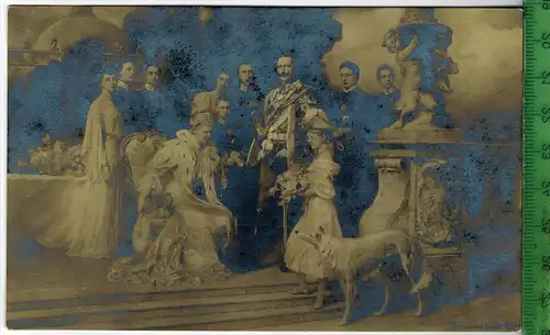 Kaiserfamilie von Preussen mit Hund, Verlag: -----, -Postkarte, Erhaltung: I-II, unbenutzt, Karte wird in Klarsichthülle