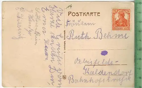 Bodetal, Königsruhe,  1910/1920Verlag: R. Lederbogen, Halberstadt, POST KARTEmit Frankatur  ohne Stempel, Erhaltung: I-I